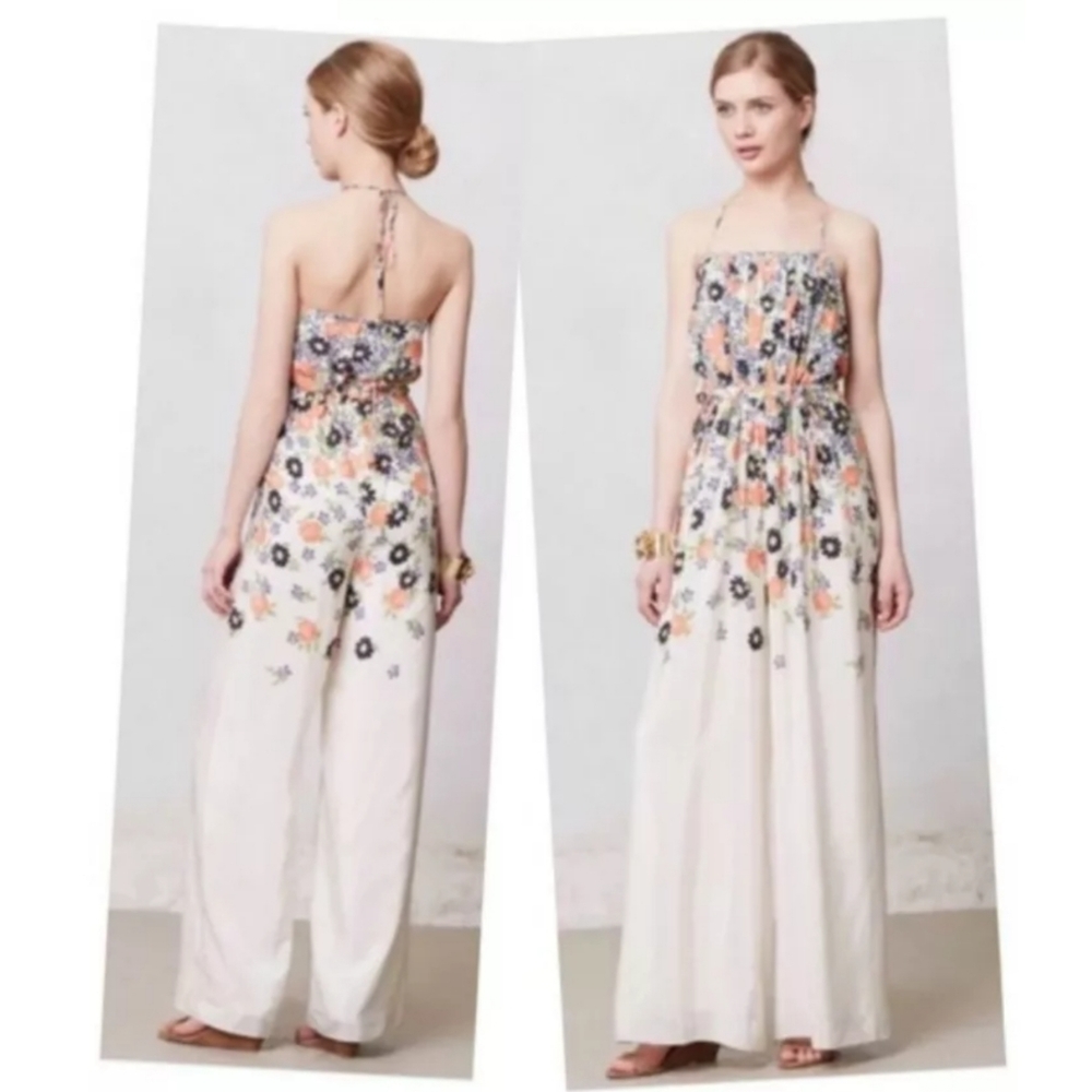 Anthropologie silk jumpsuit Nwt sz 8